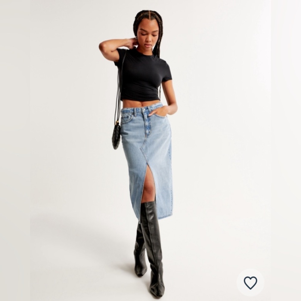 A&F BRAND NEW MIDI DENIM SKIRT